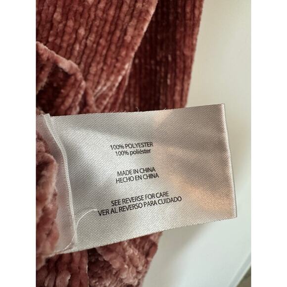 Orvis Large Dusty Rose Pink Crew Neck Cozy Chenille Sweater Fall Winter Layering - Picture 7 of 10